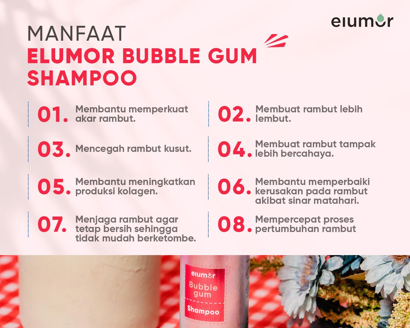 Elumor Bubblegum Shampoo Non SLS Termurah 200ml Hair Care Rambut Rontok Kulit Kepala Sensitif
