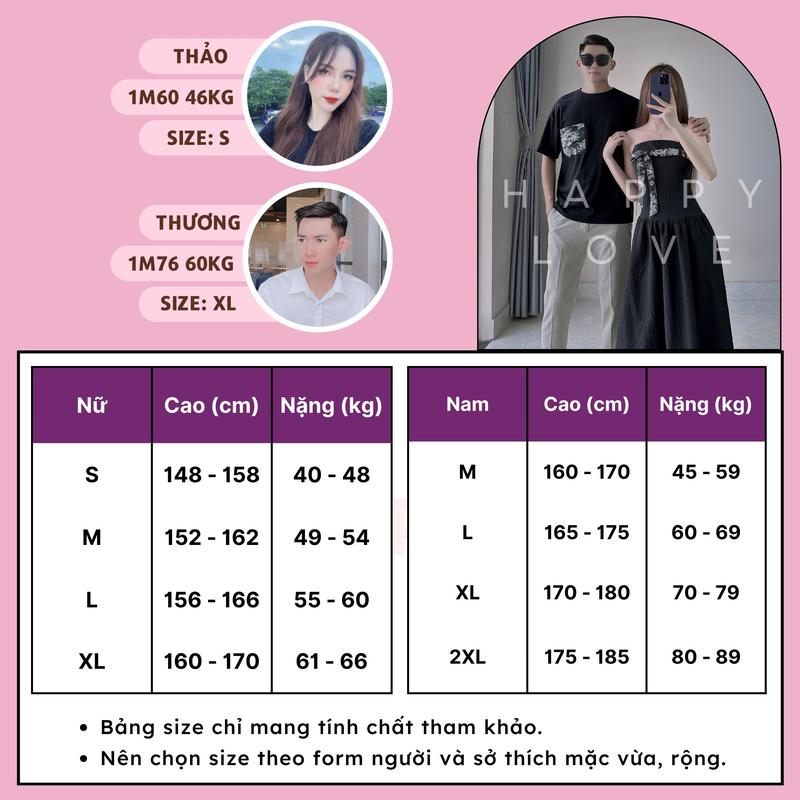 Product Introduction of Đồ đôi nam nữ mùa hè hàn quốc áo thun nam váy nữ dáng dài màu đen kèm dây thắt nơ HAPPYLOVE H181 2