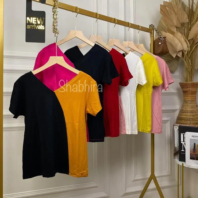 kaos atasan wanita kombinasi/baju cewek/pakaian perempuan/kaos wanita terbaru kekinian 4