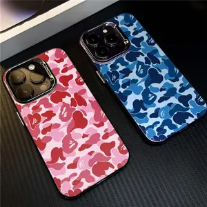 Casing ponsel bermerek trendi untuk iPhone 17 16 15 13 11 14 12 Pro Max X XS Max XR 7 8 Plus