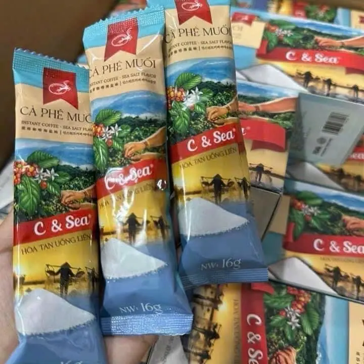 Combo 2 hop cà phê muối C - Sea Coffee Cafe. Hộp 10 gói nhỏ (16gr/gói). Date xa 2026. 4