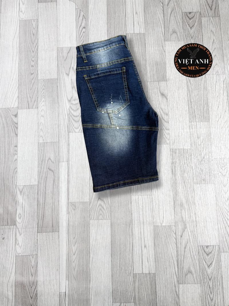 Product Introduction of Shopvietanhq9 - Quần Jeans Short Xanh Đậm nam 2 đáy (534) big size quần Super vẩy sơn, rách, vải giãn, quần ds khuyết tật Hót new Men - 3.3 Menswear 33