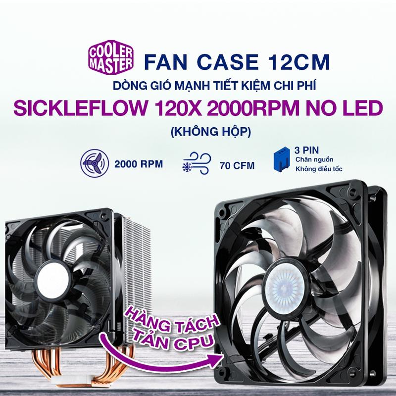 Product Introduction of Quạt Fan Case 12cm Cooler Master gió mạnh quạt êm - CoolerMaster SickleFlow Halo Masterfan Fan led RGB 120mm 140mm 14cm 23