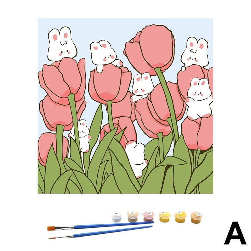 Product Introduction of Cartoon Tulip Animal Oil Painting Toy DIY Handmade Flower Coloring Painting 26