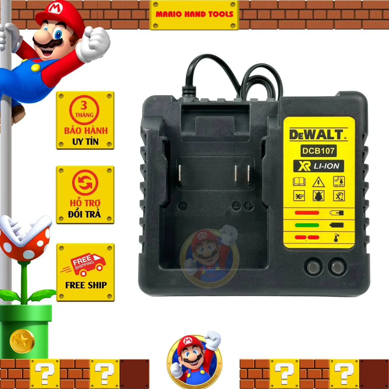 Sạc pin máy khoan 21v Dewalt chân pin phổ thông M21 4cm, sạc tự ngắt khi đầy