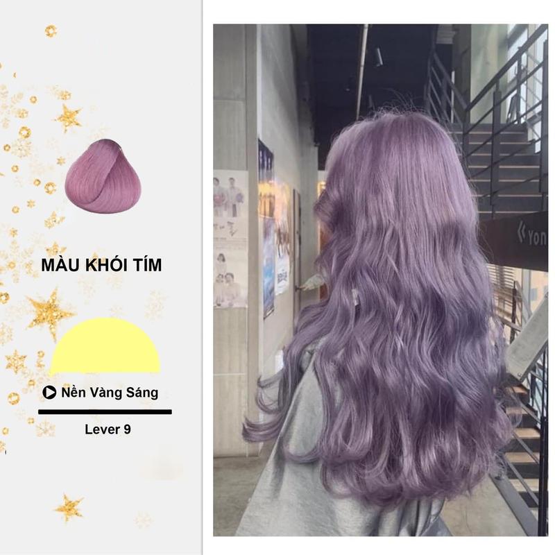 Màu Nhuộm Tóc Tím Khói - Tẩy tóc, lên từ nền vàng sáng