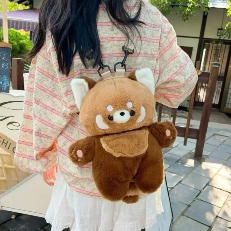 Balo gấu bông sức chứa lớn Nhung Đeo Vai Backpack balo gấu nâu, balo heo hồng, balo voi xanh 8