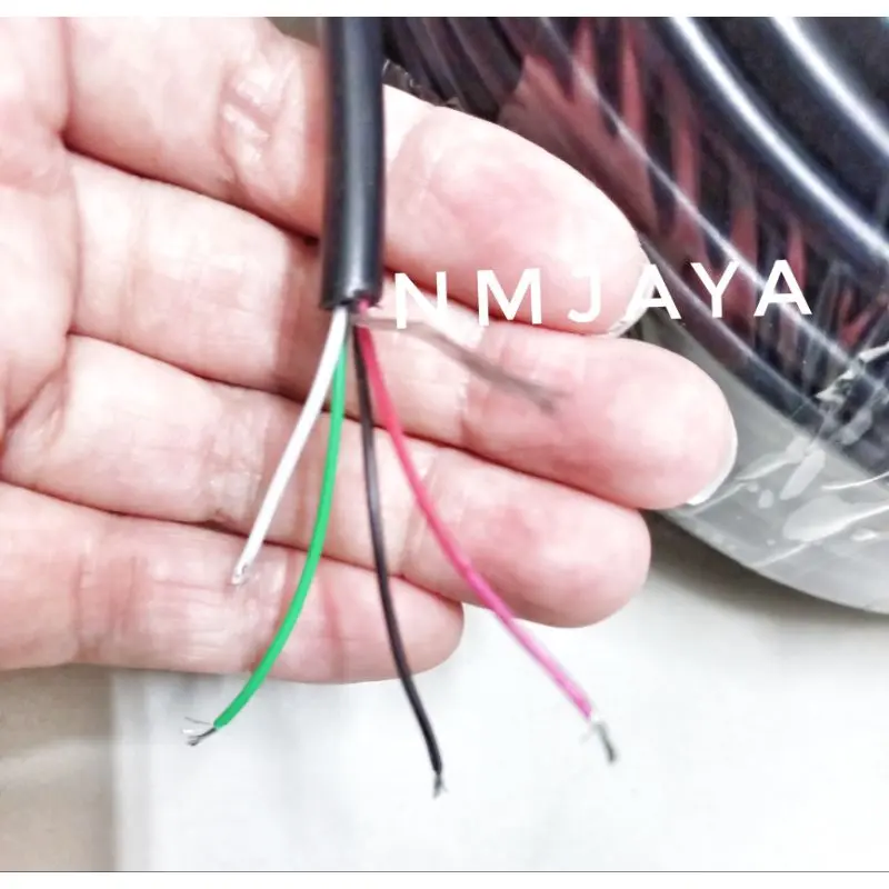 Kabel 4 Jalur Kabel Kontrol isi 4 Plus Ground Kabel Serabut Awg 24 Hitam 1