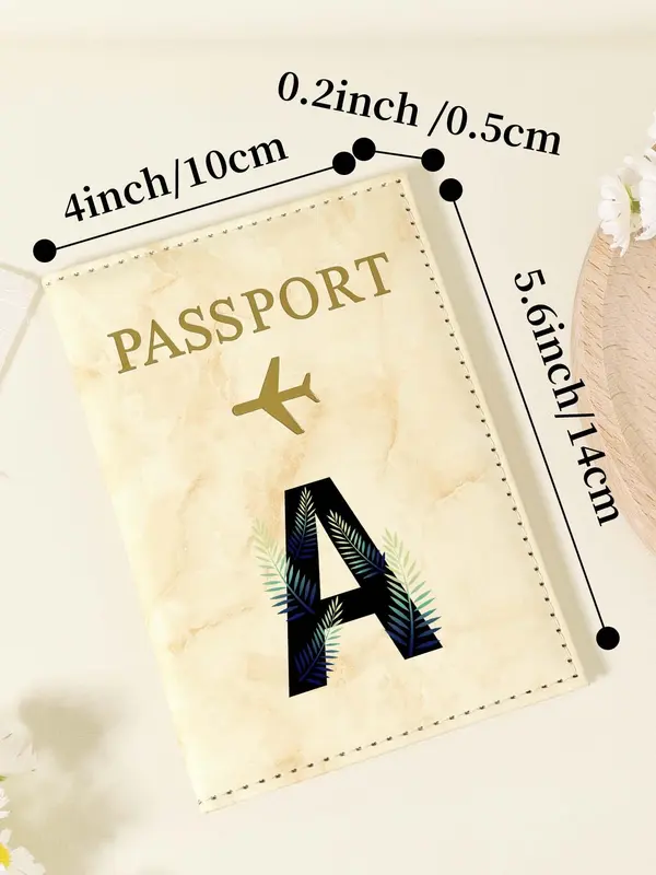 Letter Pattern Passport Case, Lightweight & Portable Passport Holder, Multi-functional Passport Cover, Travel Accessories for Men & Women 1