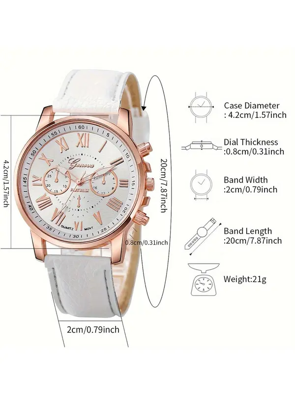 Women's Fashion Round Dial Quartz Watch & Bracelet Set, Including Watch & Bracelet, Fashion Watch Set for Party, Daily Decor, Trendy All-match & Exquisite Watch Set for Gift 1