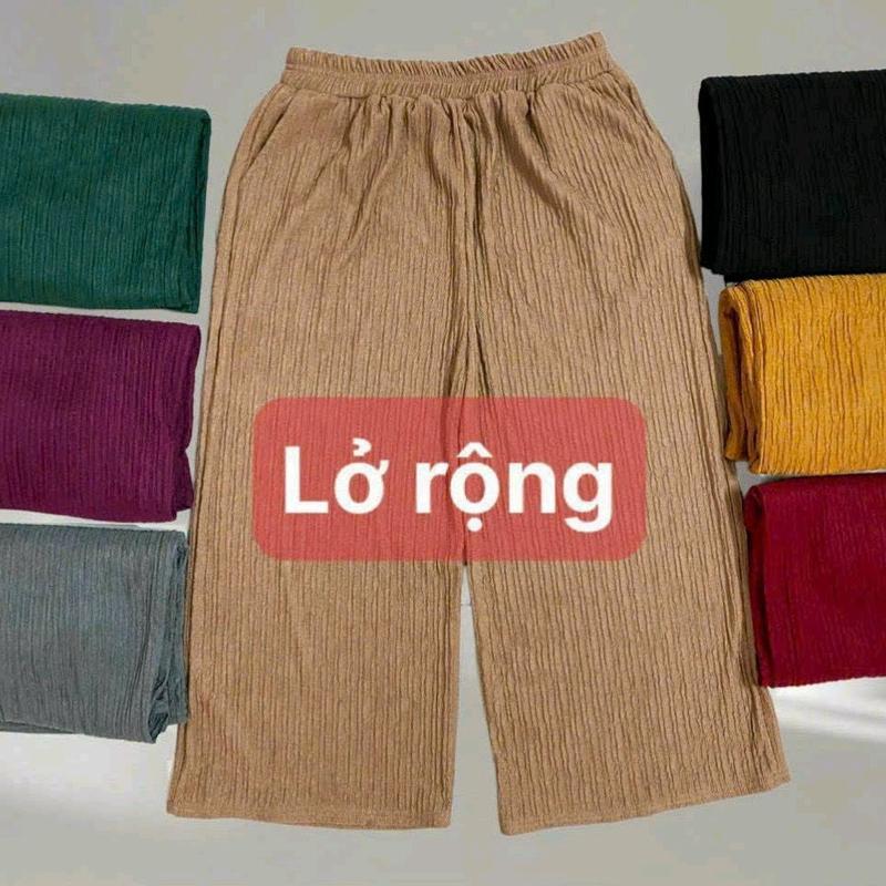 com bo 3 quần xốp nhật lửng ống rộng du size từ 40 đến 65kg 2