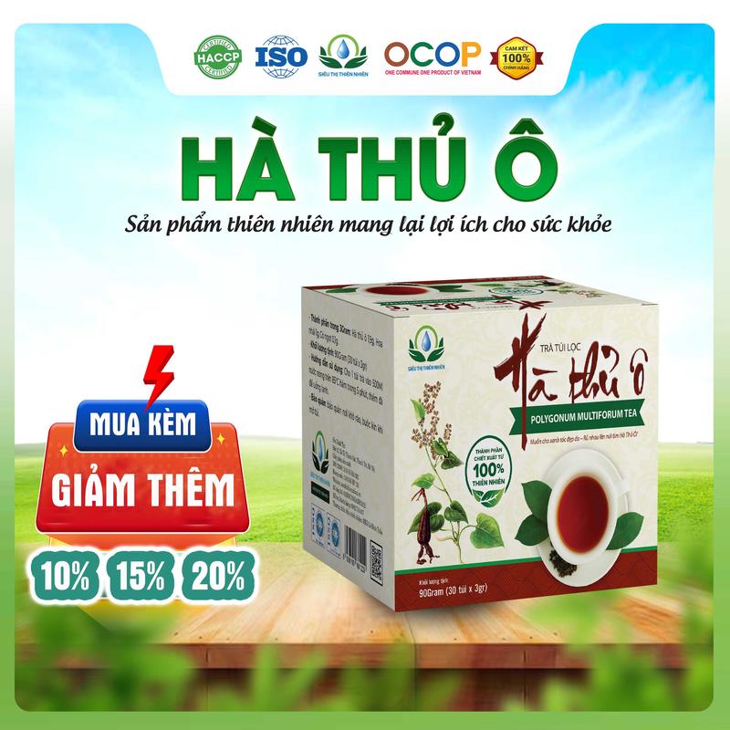 Combo 2 Hộp Trà Hà Thủ Ô hộp 30 Túi Lọc x 3Gram Siêu Thị Thiên Nhiên Nước Trà Chè Tea