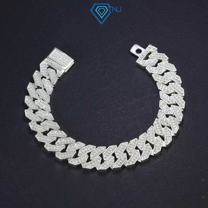 Lắc tay cuban bạc nam bản 13mm đặc LTA0081 - Trang Sức TNJ