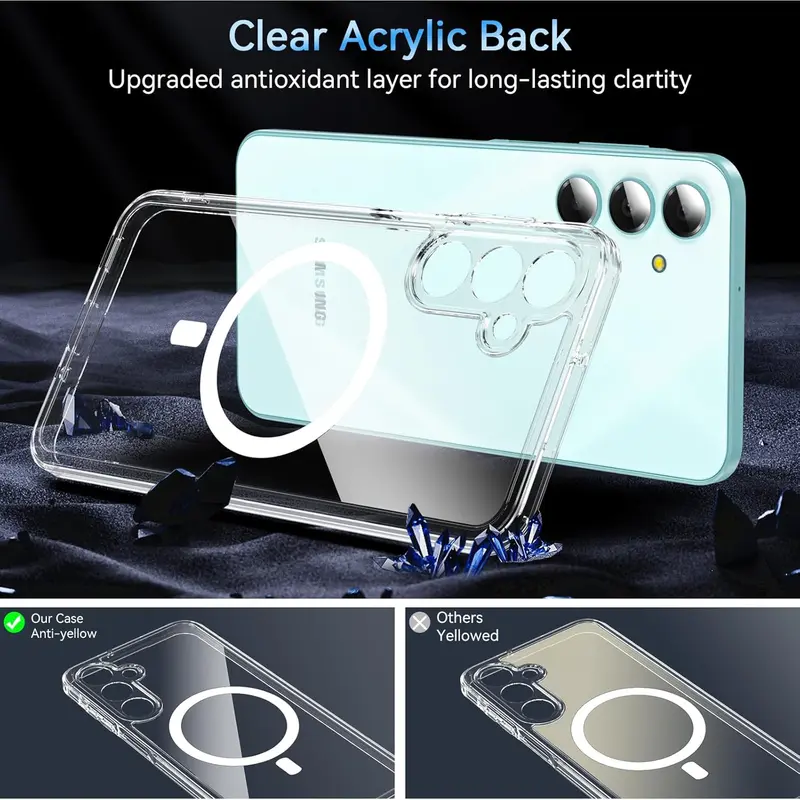 Ốp Cho Samsung Galaxy A16 A26 A36 A56 5G, Ốp Nhựa Cứng Ốp Lưng Mềm Trong Suốt, Có Tính Năng Sạc Không Dây Từ Tính Magsafe 3