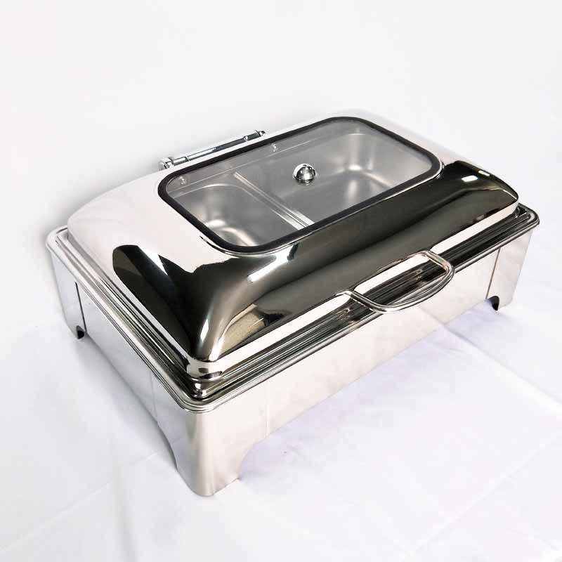 Buffet Stove Maintaining Furnace Electric Heating Flip Buffet Stove Stainless Steel Breakfast Stove Hotel Visual Cover Insulation Plate Pot 0