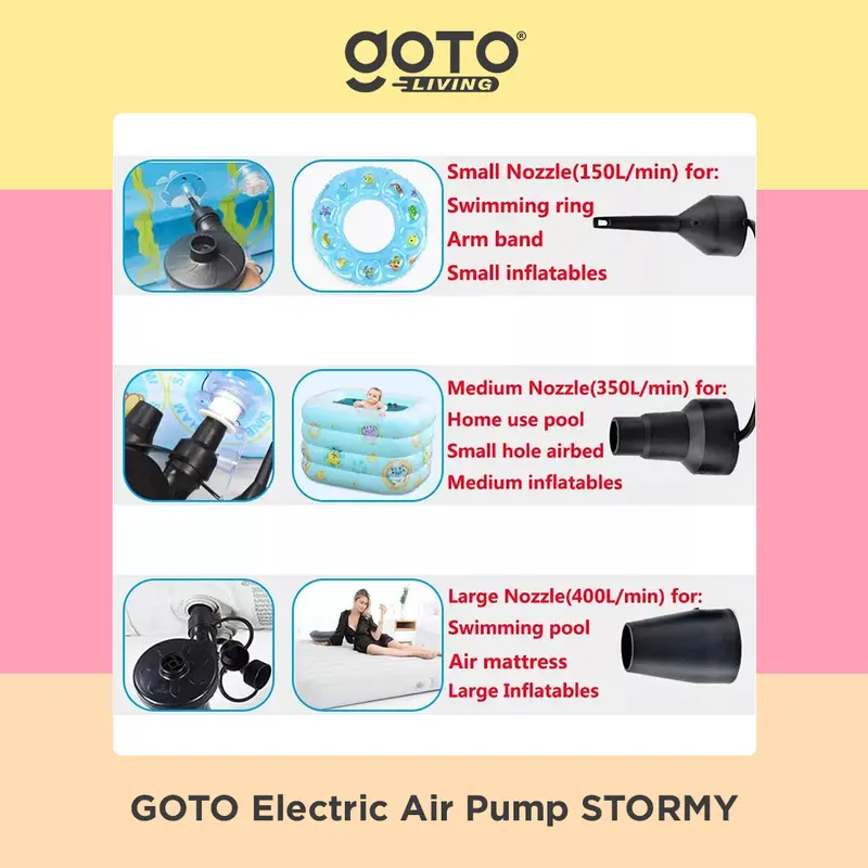 Goto [COD] Stormy Pompa Angin Listrik Kolam Renang Kasur Elektrik Air Pump 2