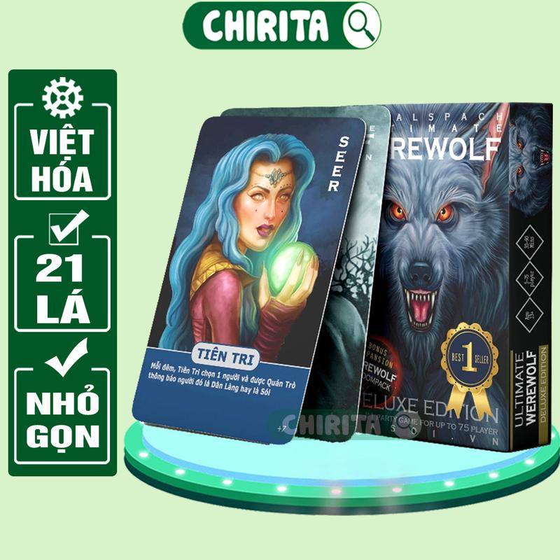 Bài Ma Sói Việt Hóa 21 Lá Bản Mở Rộng - Bộ Bài Ma Sói Tiếng Việt Giấy Cứng Cao Cấp Board Game - Trò Chơi Giải Trí Chirita