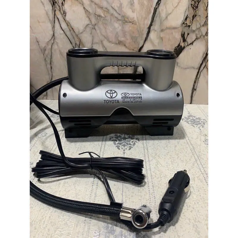 Sale ️Bơm Lốp ÔTô TOYOTA Điện 12V Công Suất Cao Di Động Cho Xe Hơi-Xe Tải Tích Hợp Đồng Hồ Điện Tử Tự Ngắt Tiện Lợi  !! Cao Su