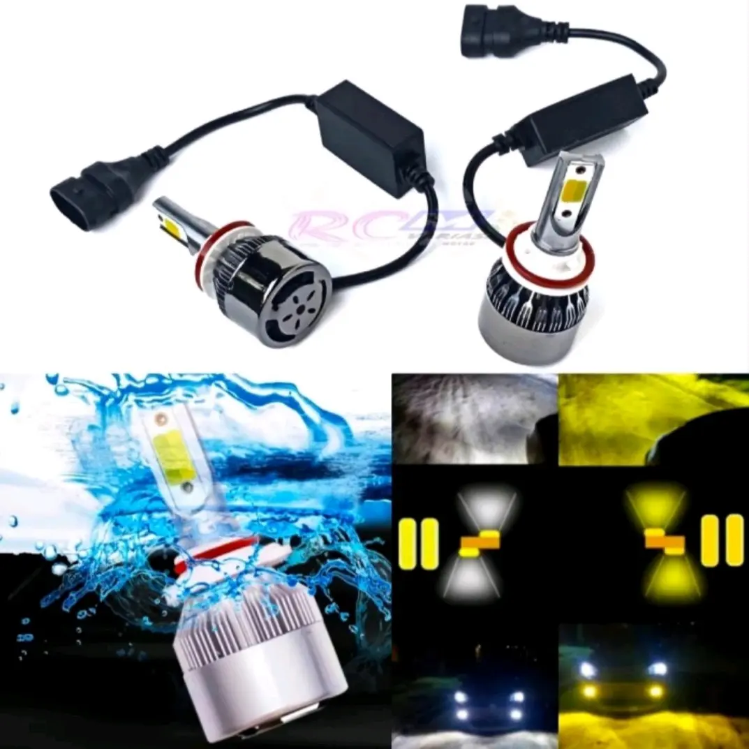 Lampu LED H8 H9 H11 foglamp 2 warna Sinar putih & kuning berkualitas