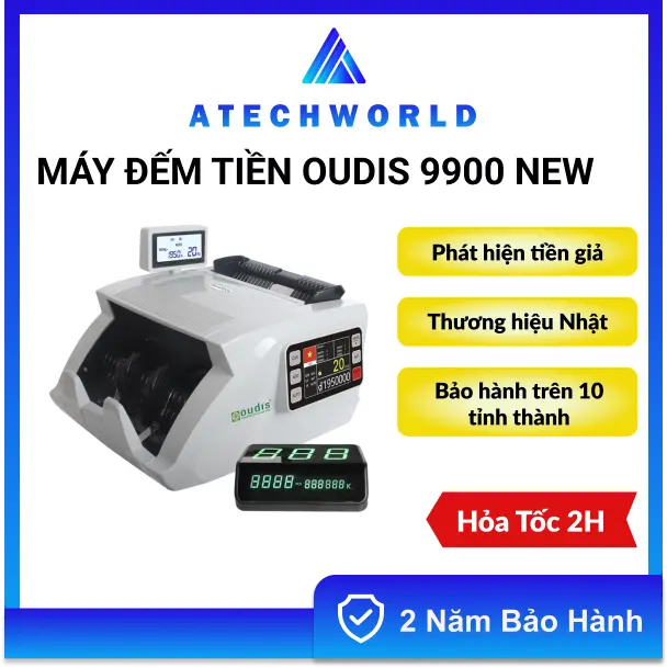 Máy Đếm Tiền Nhật Bản OUDIS 9900 New 2024 Phát Hiện Tiền Siêu Giả - Hàng Chính Hãng - BH 2 Năm - Có Xuất VAT 0