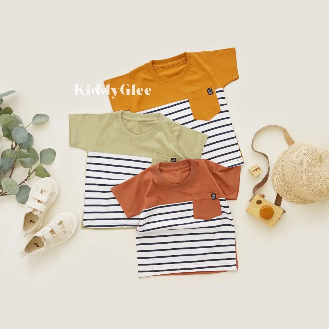 KiddyGLEE | Kaos Stripe Anak perempuan laki-laki | Kaos anak Stripe | KOJO stripe