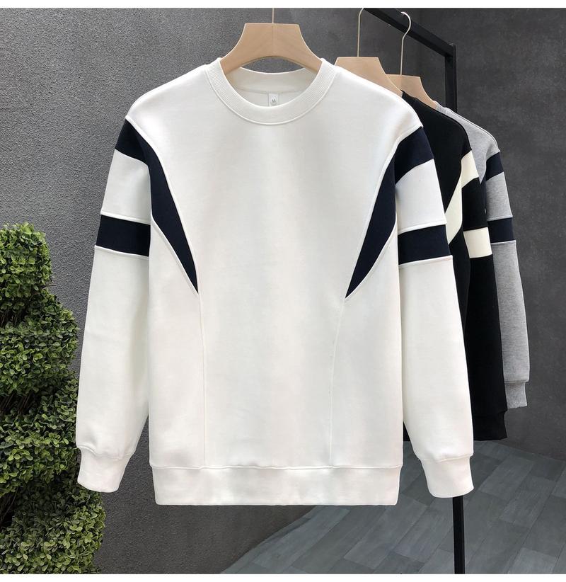 Product Introduction of Men's Sweater Spring and Autumn New Fashion Casual Round Neck Pullover Shirt Temperament Slim and Simple Trendy Top 1