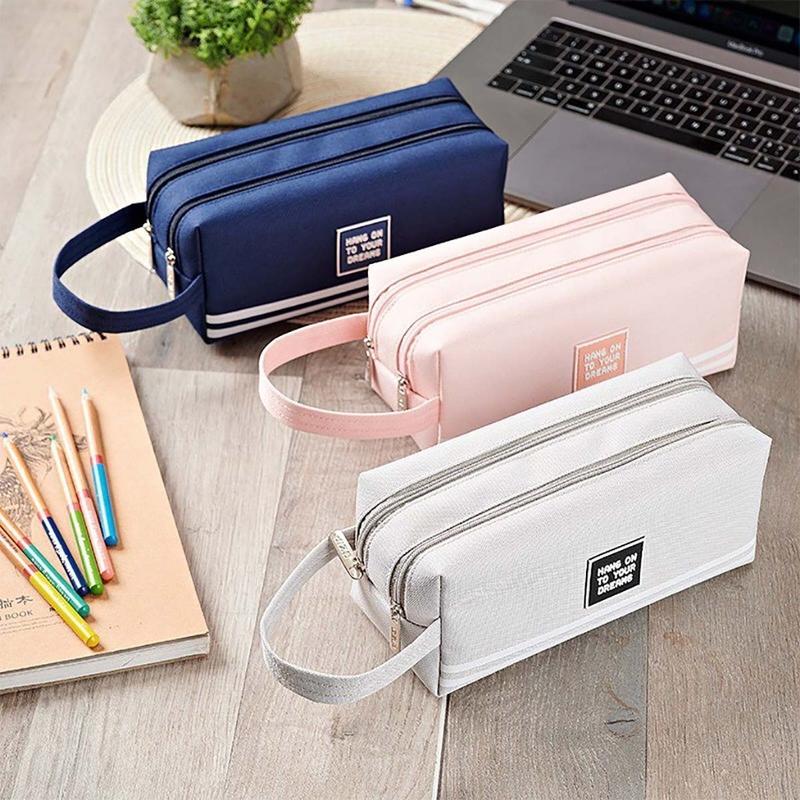 Túi vải đựng bút viết đồ trang điểm KIDDIE CORNER dành cho học sinh hộp bút vải canvas siêu to túi viết