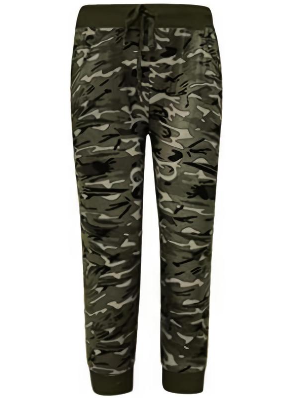 Plus Size Camo Print Drawstring Waist Capri Pants, Fashion Casual Pocket Jogger Pants for Daily Outdoor Wear, Women's Bottoms for Summer, Summer Clothes 2