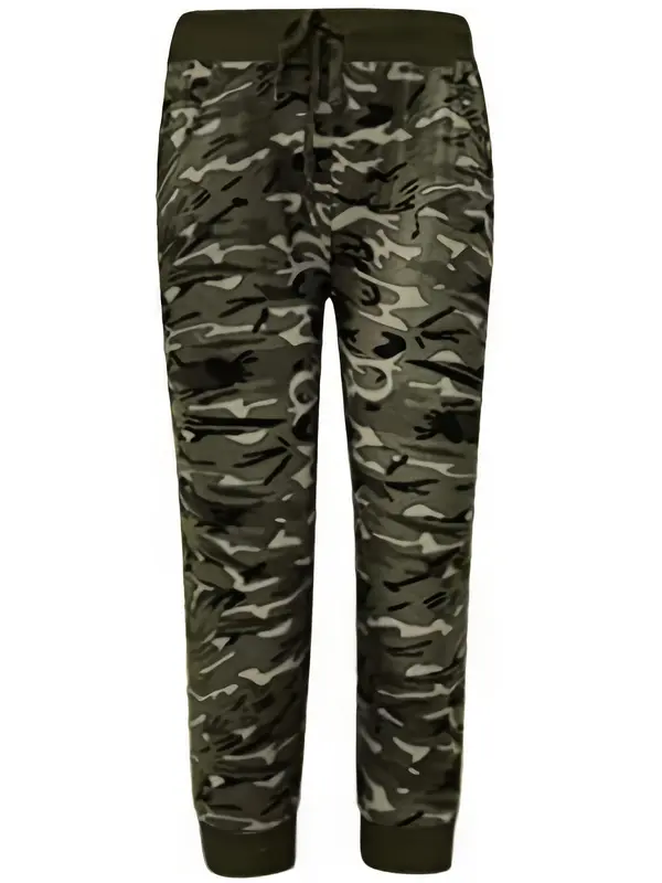 Plus Size Camo Print Drawstring Waist Capri Pants, Fashion Casual Pocket Jogger Pants for Daily Outdoor Wear, Women's Bottoms for Summer, Summer Clothes 2