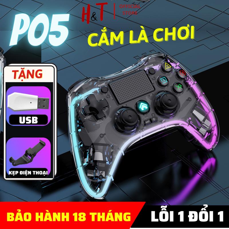 Tặng USB Kẹp Điện Thoại. Tay Cầm Chơi Game FIFA Online 4 Không Dây Tay cầm cao cấp P05 Kết nối 3 in 1 đa chức năng. Cắm là chơi không cần cài đặt.