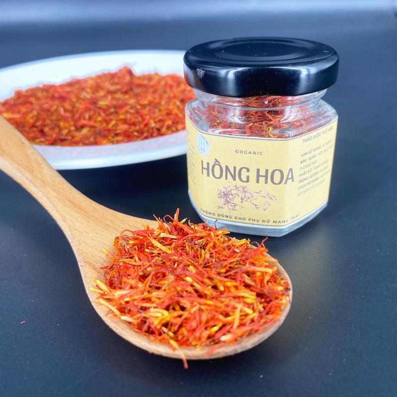 TRÀ HỒNG HOA SẤY KHÔ KHÔNG NHUỘM, THƯỢNG HẠNG LỌ 5 GAM - TUỆ HÂN