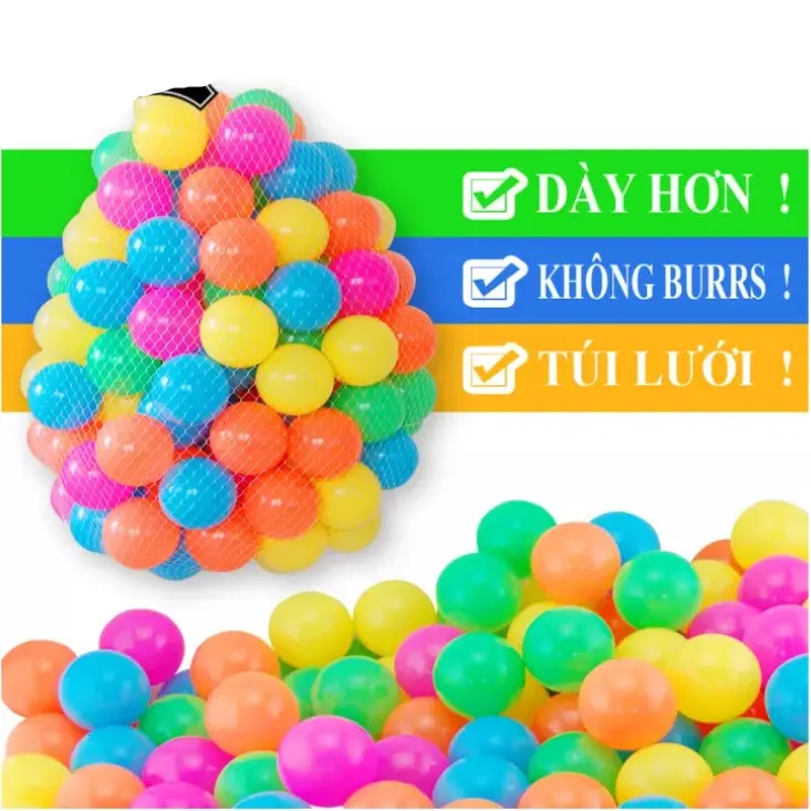 Bóng nhựa Hàn cao cấp 5,5cm an toàn cho Bé đủ loại, nhựa HDPE căng bóng không mùi an toàn cho bé 1