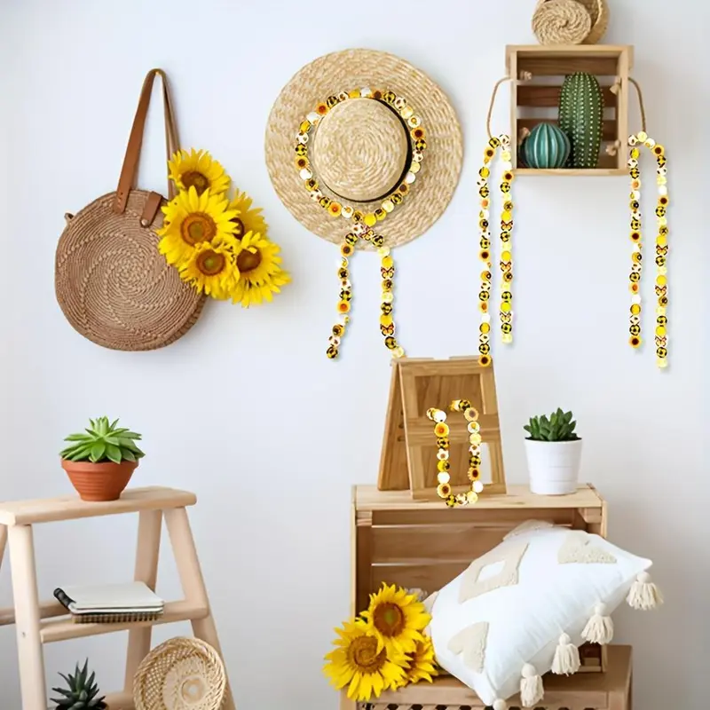 Sunflower Themed Beads Making Kit, 100pcs/set Mixed Colorful Beads & Sunflower Charm, DIY Jewelry Making Supplies for Necklace Earring Bracelet Making 4