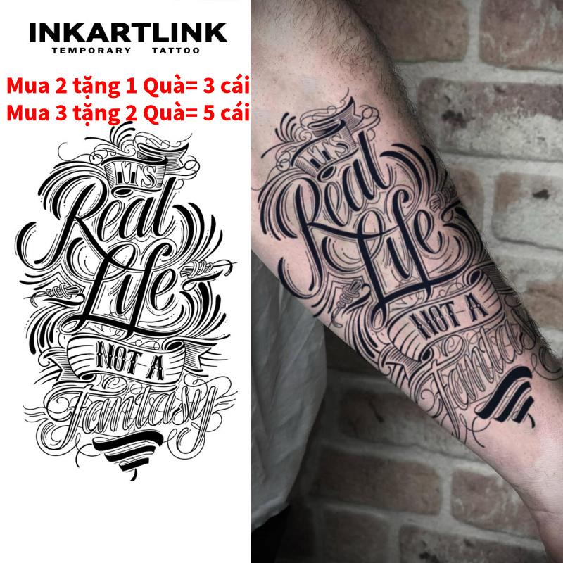 Miếng Dán Hình Xăm Tạm Thời Chữ Thảo Hình Xăm Ma Thuật Thời Gian Bám Dính 1-2 Tuần