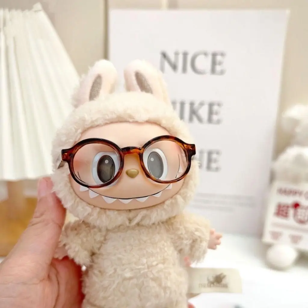[พร้อมส่ง] Labubu แว่นตาทรงกลม กรอบกลม ขนาดเล็ก แฮนด์เมด อุปกรณ์เสริม สําหรับตุ๊กตา L161