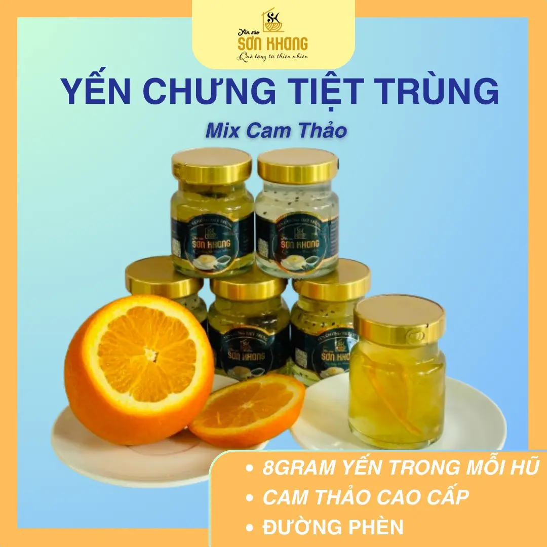 Yến Sào Sơn Khang - Combo 3 hũ Yến Chưng Tiệt Trùng Mix Cam Mật Ong- Hũ 70ml