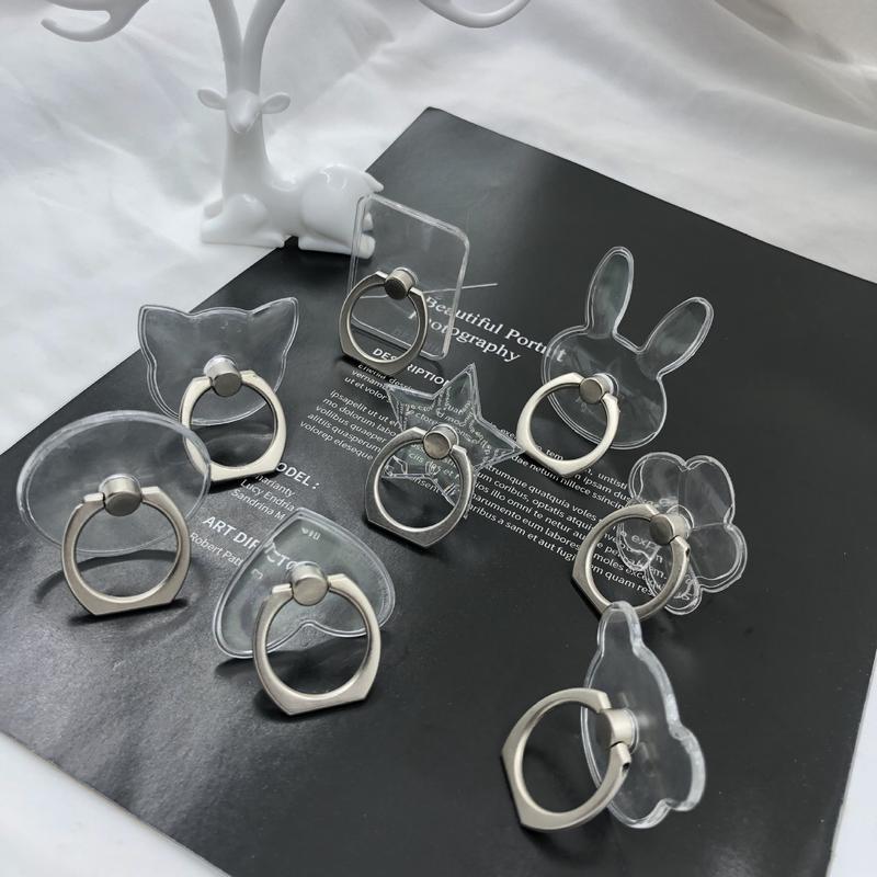 Giá đỡ điện thoại dạng nhẫn đeo tay trong suốt siêu bền Vòng Nhẫn Xỏ Ngón Kiêm Giá Đỡ Điện Thoại Iring popsocket Cao Su Kem Phụ Kiện