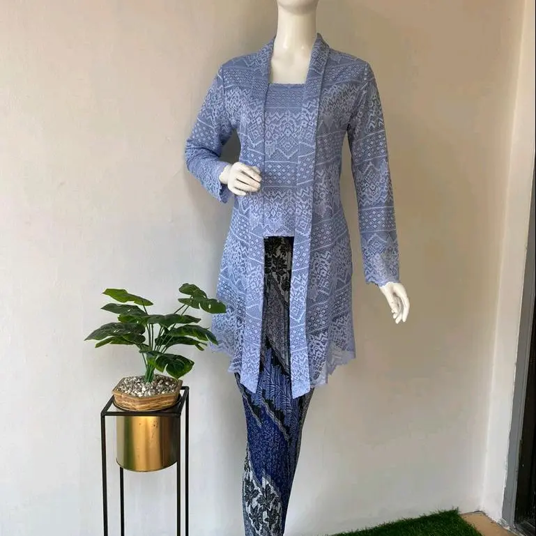 kebaya burkat tunik kutu baru kebaya wisuda kebaya pesta kondangan baju wanita Brokat Atasan Panjang