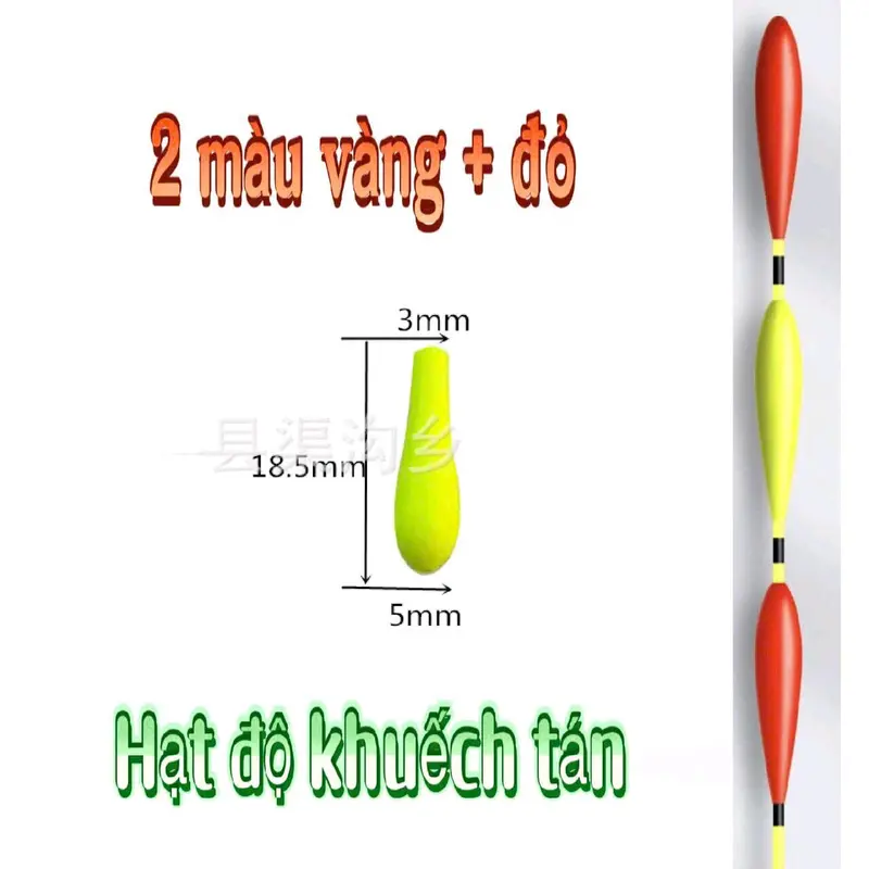 Hạt độ tăm phao bé thành phao tăm to dễ nhìn : Chất liệu Xốp sơn phản quang.  Màu sắc: Vàng, đỏ Phân loại: 4 loại hạt độ tăm  -  Đi Câu Câu Cá Bắt Cá Fishing 4
