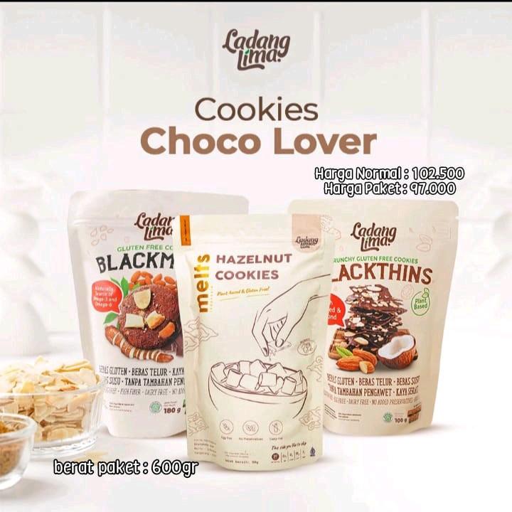 Paket Nyoklat Gluten Free Cookies Ladang Lima Almond Singkong 0