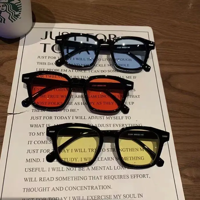 New Cross-Border Vintage Sunglasses Korean Style Women's Sunglasses Fashion Personality Mi Nail Square Sunglasses Internet Celebrity Same Style