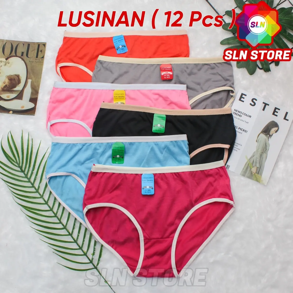 ( 12 Pcs ) CELANA DALAM WANITA MURAH GROSIR LUSINAN CD PEREMPUAN LUCU 6 Pcs Karet Nyaman