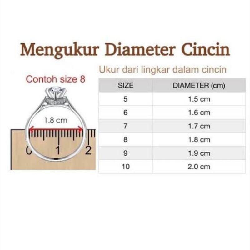 Ibu Cincin Titanium Wanita Anti Karat - Perhiasan Perempuan Mewah Elegan Silver Rings Permata 3