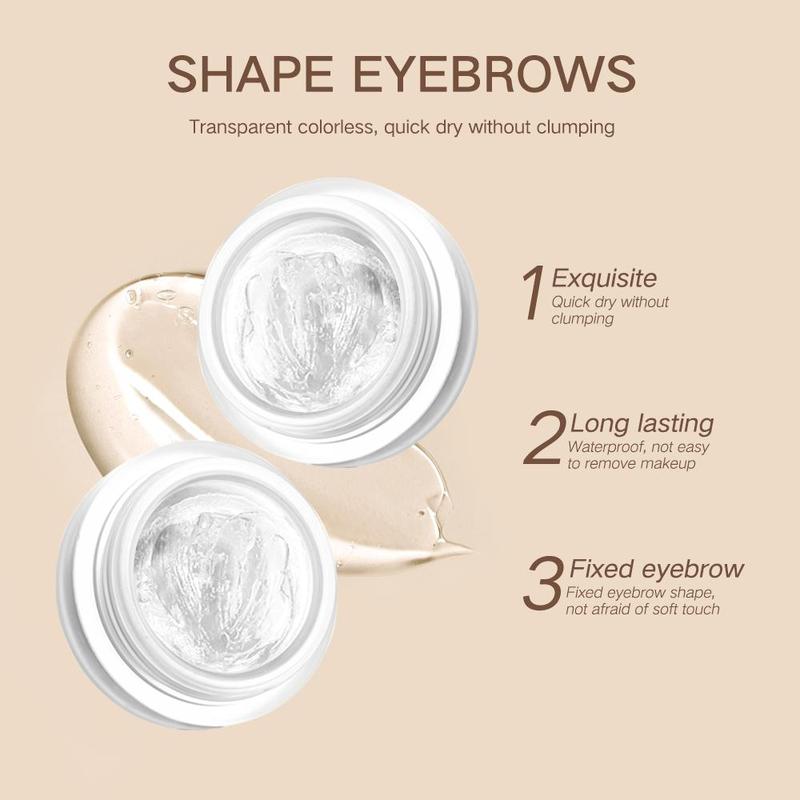 2 in 1 Eyebrow Gel with Brush, 1 Count Waterproof Long Lasting Eyebrow Gel, Eyebrow Makeup Tool for Women & Girls 2