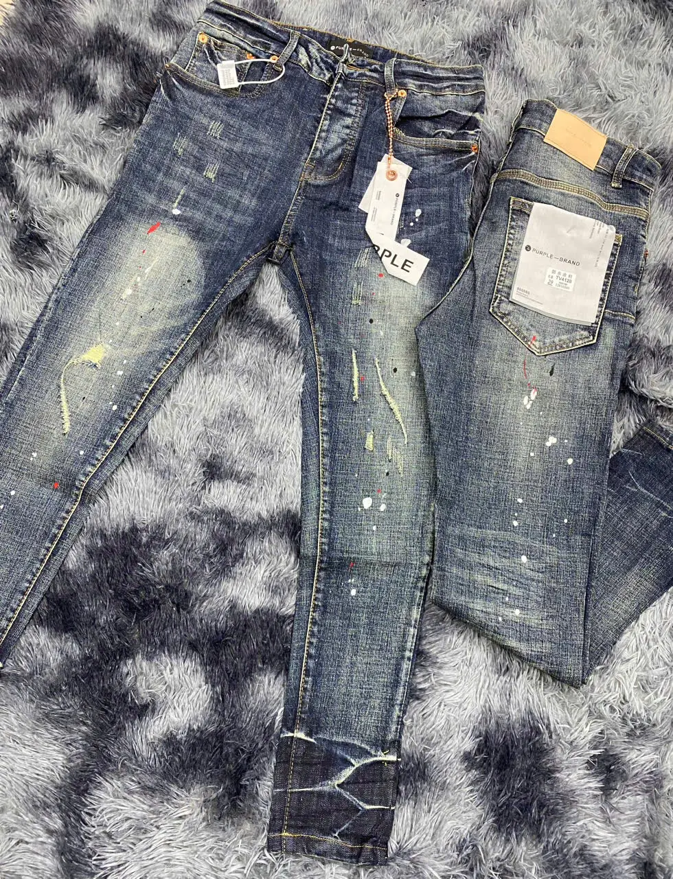 Jean PURPLE Xanh like auth vảy sơn 4 cúc có túi Denim