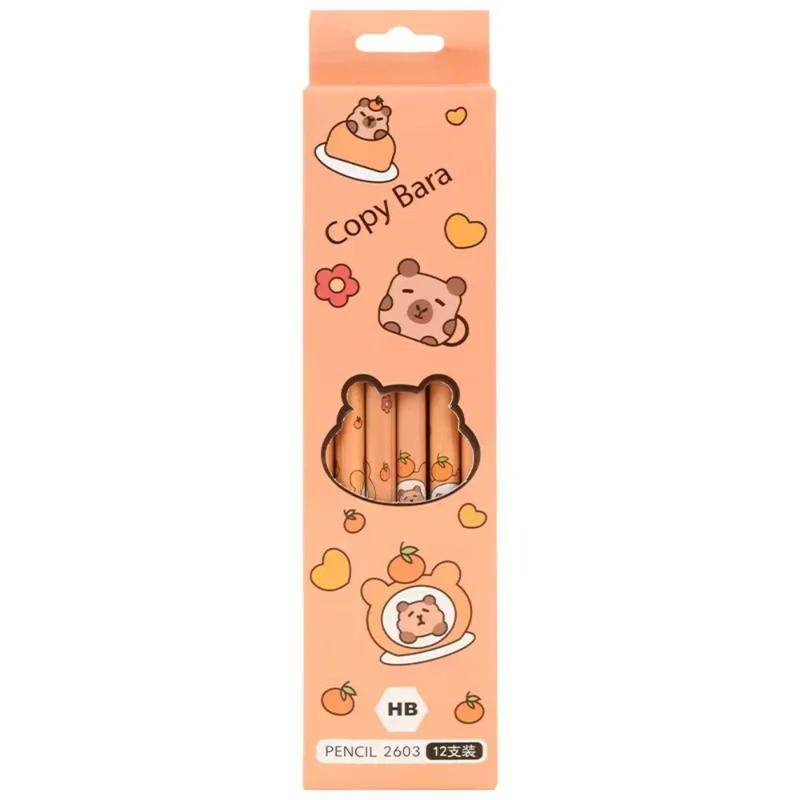 Product Introduction of Bút chì viết Capybara, 12 cái / Bộ, Thiết kế hoạt hình, Bút chì gỗ HB, Văn phòng phẩm vẽ, Thích hợp cho trẻ em và học sinh, Bút chì giải thưởng 19