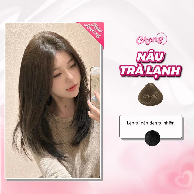 Thuốc Nhuộm Tóc Màu NÂU TRÀ LẠNH Cực Sáng Da Không Cần Dùng Thuốc Tẩy Tóc | Chenglovehair Chenglovehairs