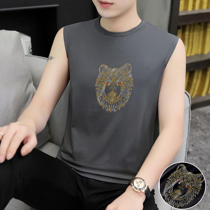 Product Introduction of Ice Silk Modal Thin Sleeveless Vest for Men Summer New Trendy Stylish Short Sleeve Undershirt Base T-Shirt Men's Sport 12