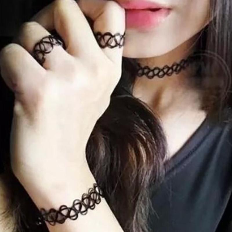 High Quality Braided Fish Thread Stretch Choker Necklace Vintage Elastic Tattoo Choker Retro Necklace 5