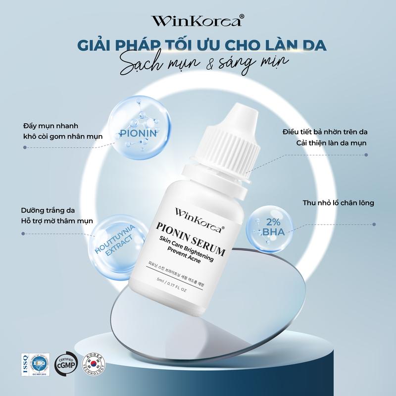  Chấm Mụn PIONIN Serum Skin Care Prevent Acne WinKorea 5ml - Hỗ Trợ Mờ Thâm Mụn Thu Nhỏ Lổ Chân Lông Giảm Mụn Cho Da Mụn Skincare Nữ Chăm Sóc Da Làm Đẹp Da Women 